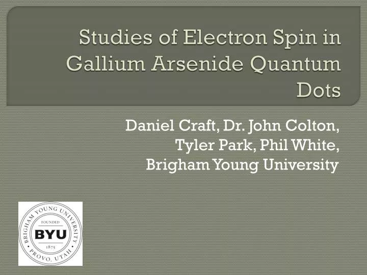 studies of electron spin in gallium arsenide quantum dots