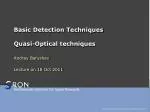 Basic Detection Techniques Quasi-Optical techniques - slide 1