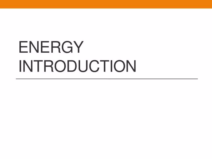 energy introduction