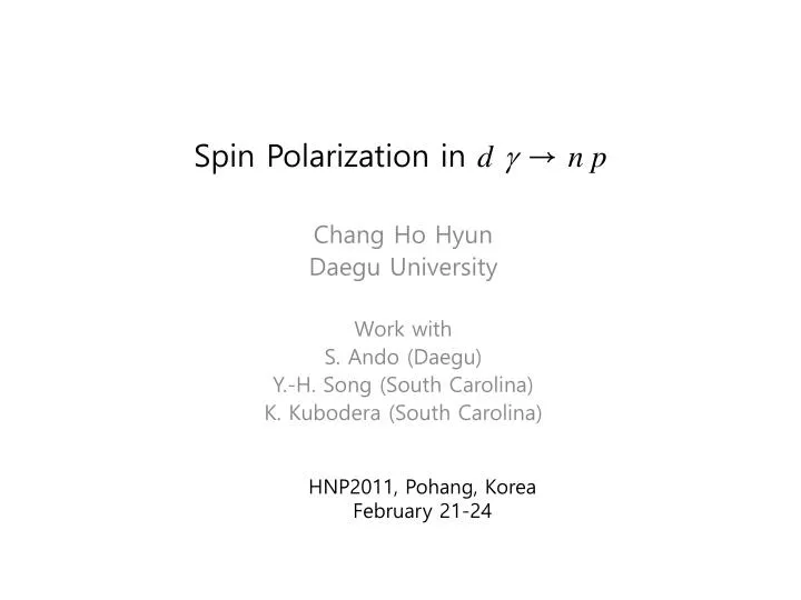 spin polarization in d g n p