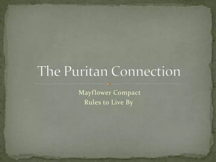 the puritan connection