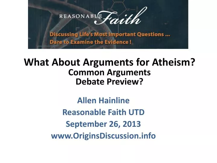 allen hainline reasonable faith utd september 26 2013 www originsdiscussion info