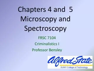 Chapters 4 and 5 Microscopy and Spectroscopy