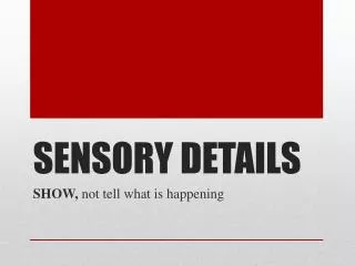 SENSORY DETAILS