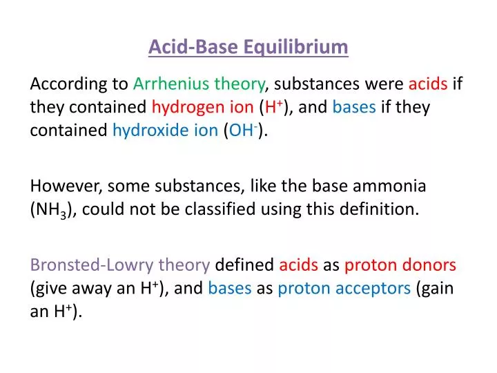 acid base equilibrium