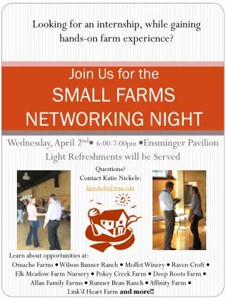 Join Us for the SMALL FARMS NETWORKING NIGHT