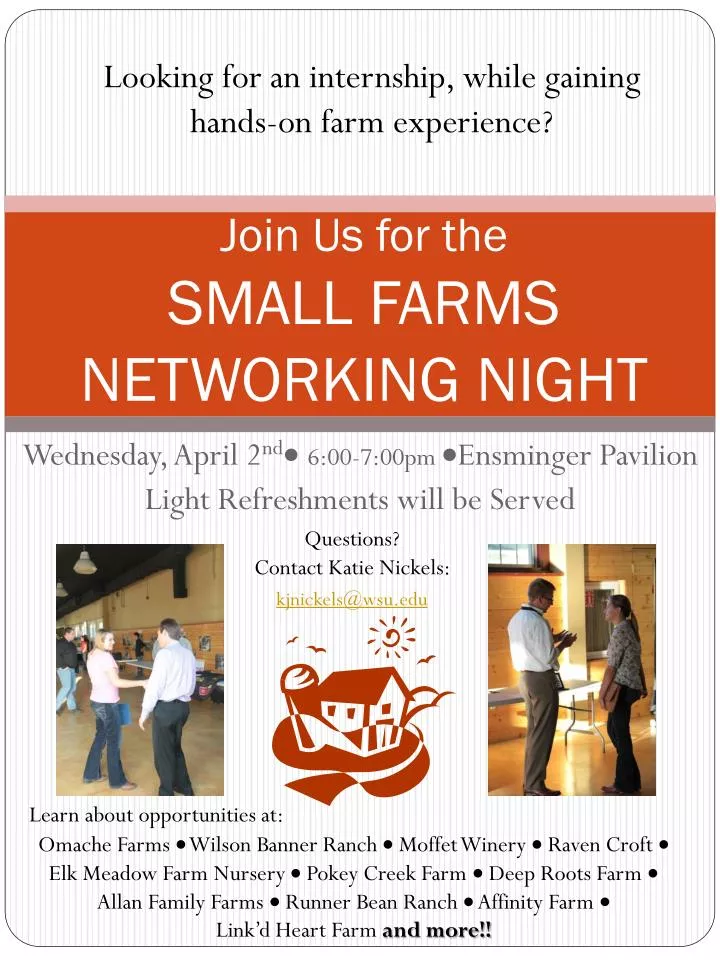join us for the small farms networking night