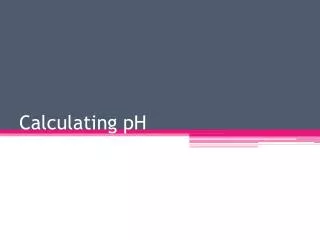 Calculating pH