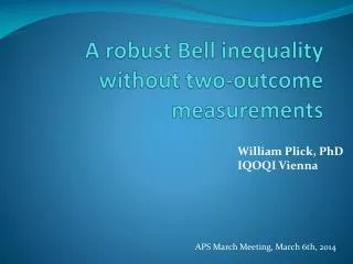 A robust Bell inequality without two-outcome measurements
