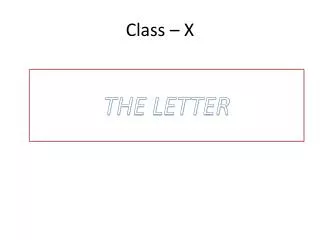 Class – X