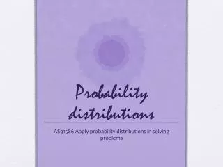 Probability distributions