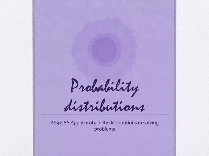 probability distributions