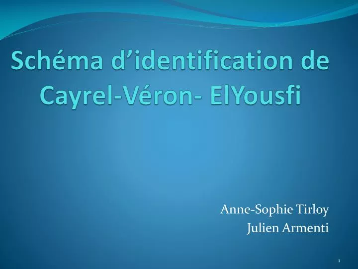 sch ma d identification de cayrel v ron elyousfi