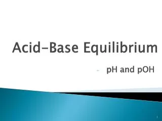 acid base equilibrium