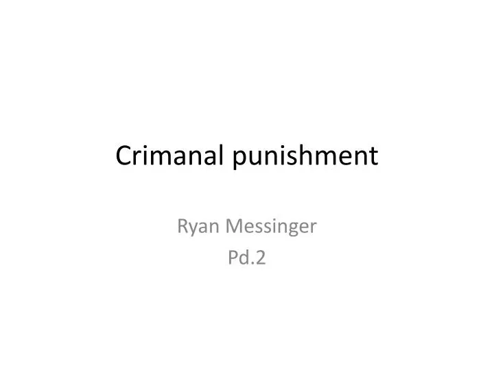 crimanal punishment