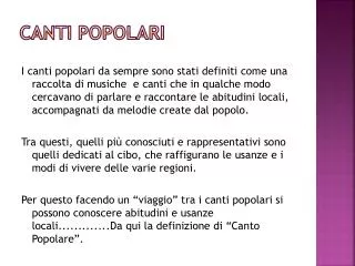 canti popolari