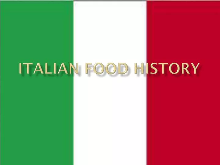 italian food history
