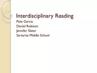 Interdisciplinary Reading