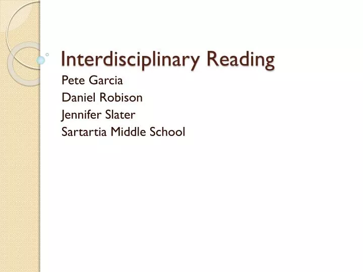 interdisciplinary reading