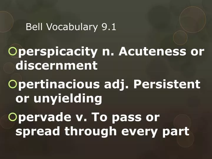 bell vocabulary 9 1
