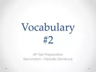 Vocabulary # 2