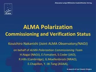 ALMA Polarization Commissioning and Verification Status