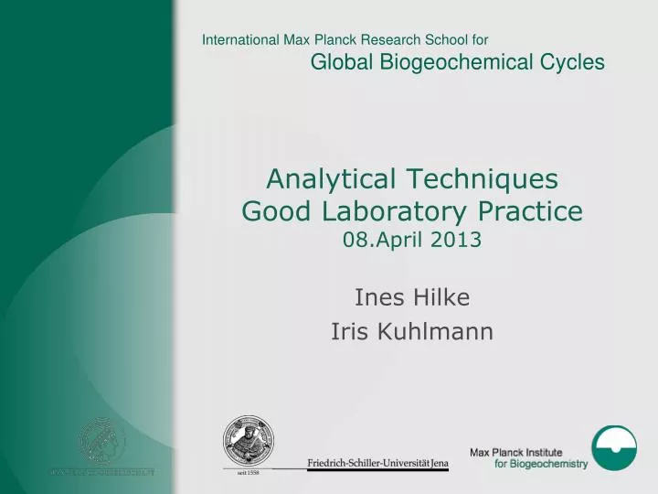 analytical techniques good laboratory practice 08 april 2013