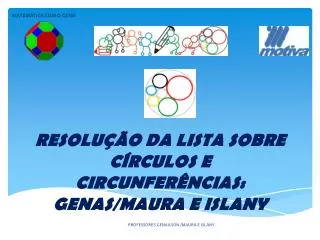 resolu o da lista sobre c rculos e circunfer ncias genas maura e islany