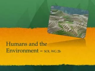 humans and the environment sol wg 2b