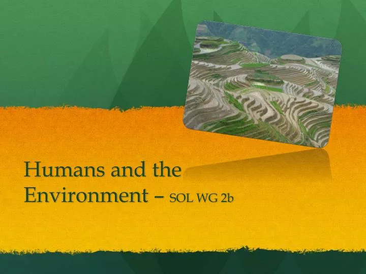 humans and the environment sol wg 2b