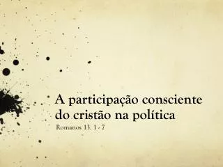 a participa o consciente do crist o na pol tica