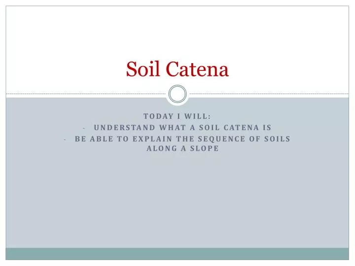 soil catena