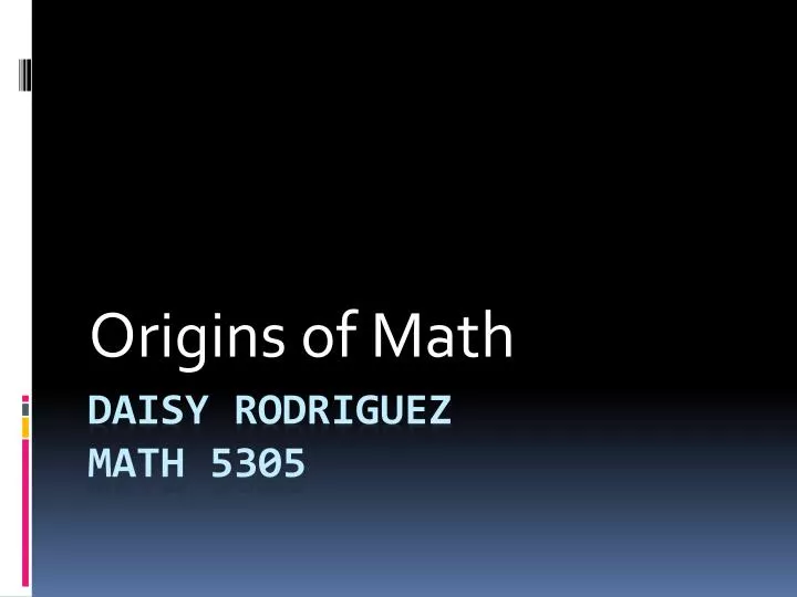 origins of math