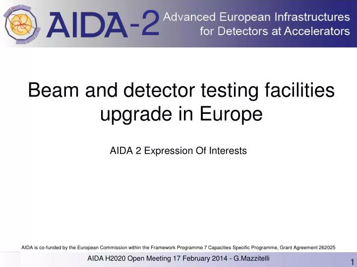 beam and detector testing facilities upgrade in europe