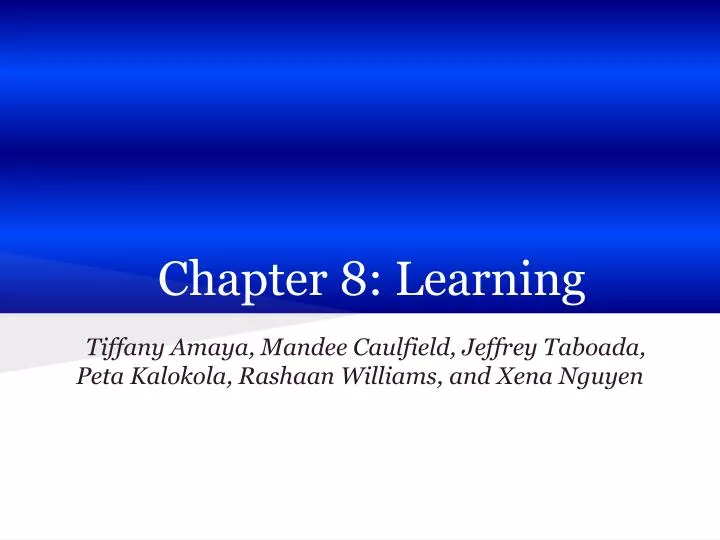 chapter 8 learning