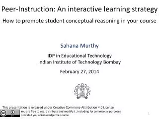 Sahana Murthy IDP in Educational Technology Indian Institute of Technology Bombay