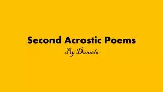 Second Acrostic Poems