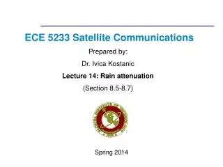 ECE 5233 Satellite Communications