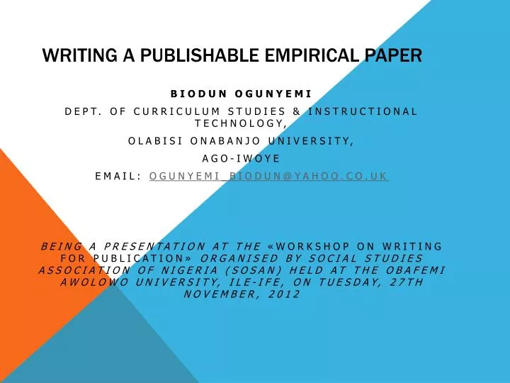 writing a publishable empirical paper