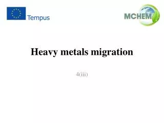 Heavy metals migration