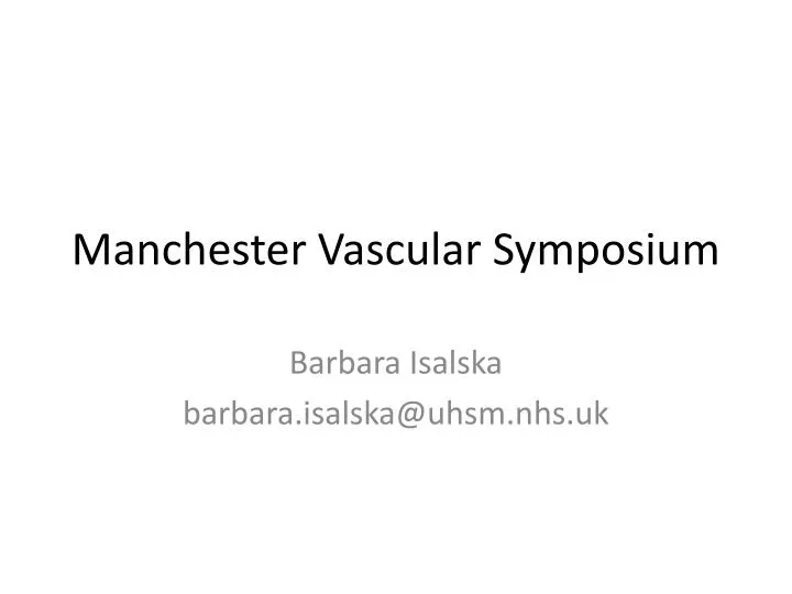manchester vascular symposium