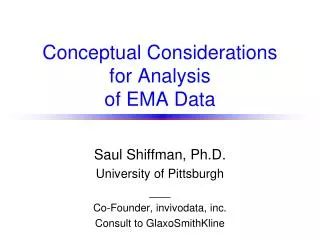 Conceptual Considerations for Analysis of EMA Data