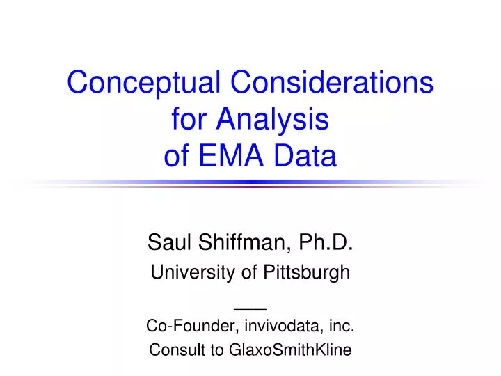 conceptual considerations for analysis of ema data