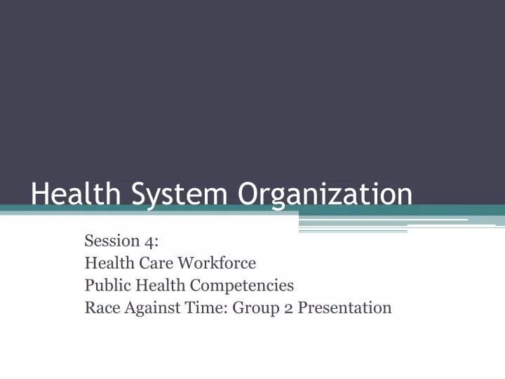 health system organization