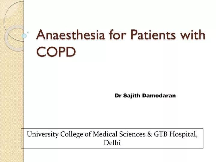 anaesthesia for patients with copd