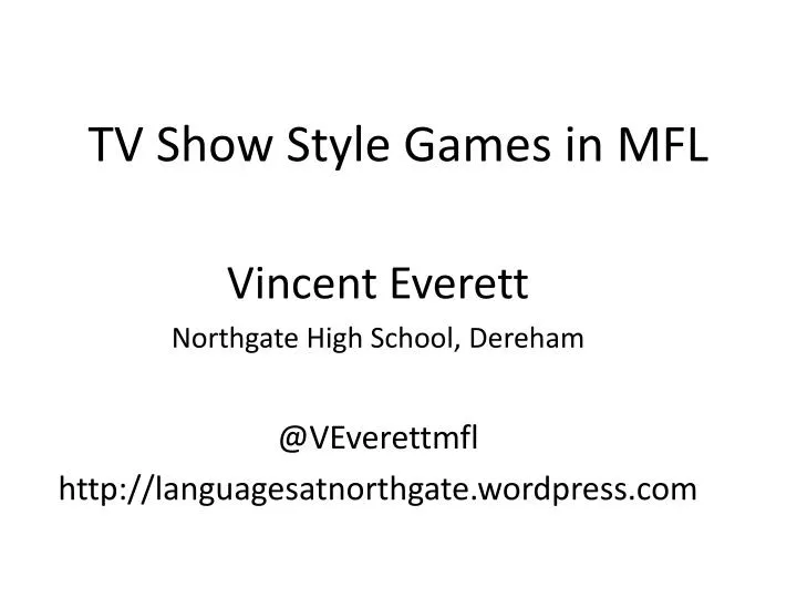 tv show style games in mfl