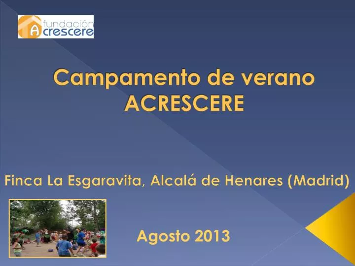 campamento de verano acrescere