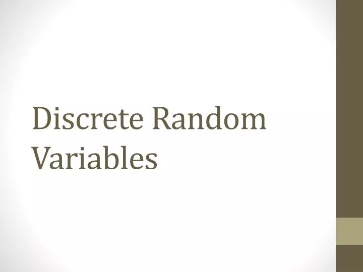 discrete random variables