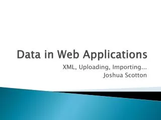Data in Web Applications