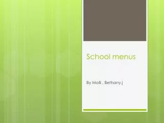 School menus